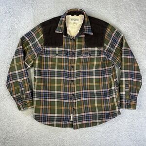 Field & Stream Green Plaid Military Jacket